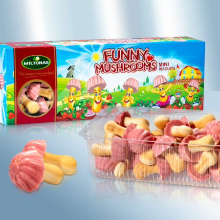 Μπισκότα μανιταράκια με επικάλυψη φράουλας (170gr)