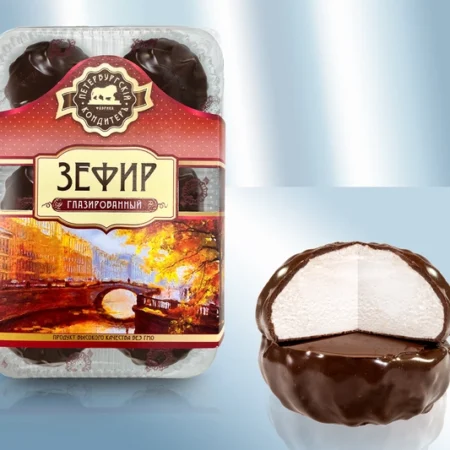 Zefir βανίλιας σε γλάσο σοκολάτας (450gr)