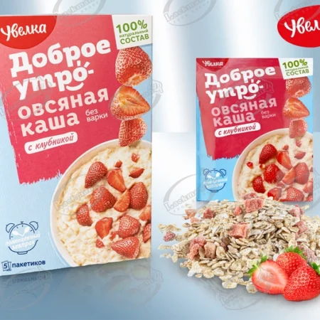 Νιφάδες βρώμης με φράουλες  σε φακελάκια (200gr)